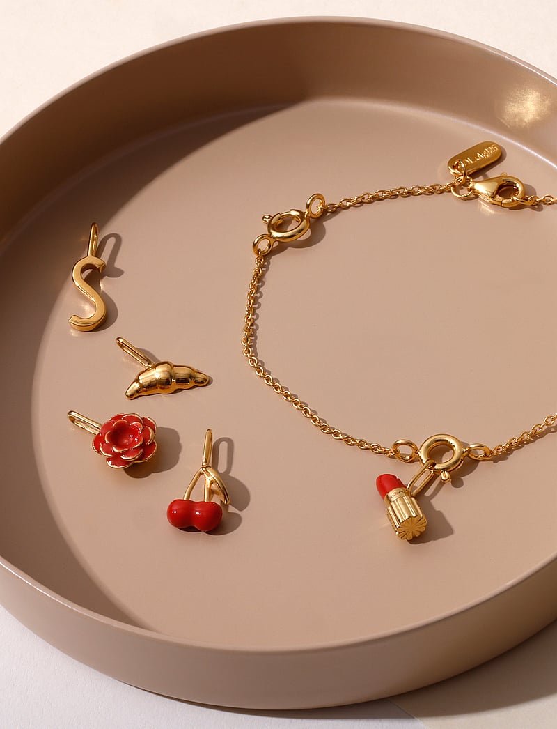 Design Letters - Darling charm enamel collection, gold plated - kædearmbånd - deep sea coral - 2