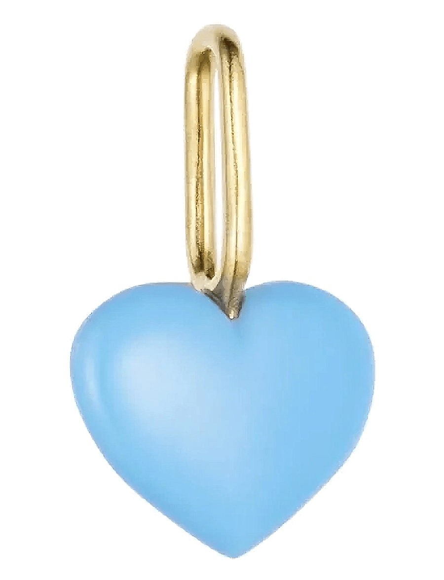 Design Letters - Close to my Heart. Enamel charm, gold plated - anhänger - sky blue - 1