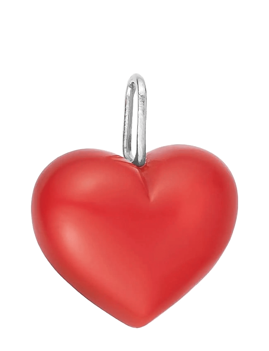 Design Letters - Mega Little Big Love charm, silver - anhänger - deep sea coral - 0