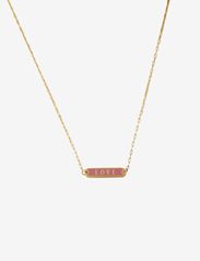 Word Candy Tag Necklace - DARK PINK 18-2525 TCX