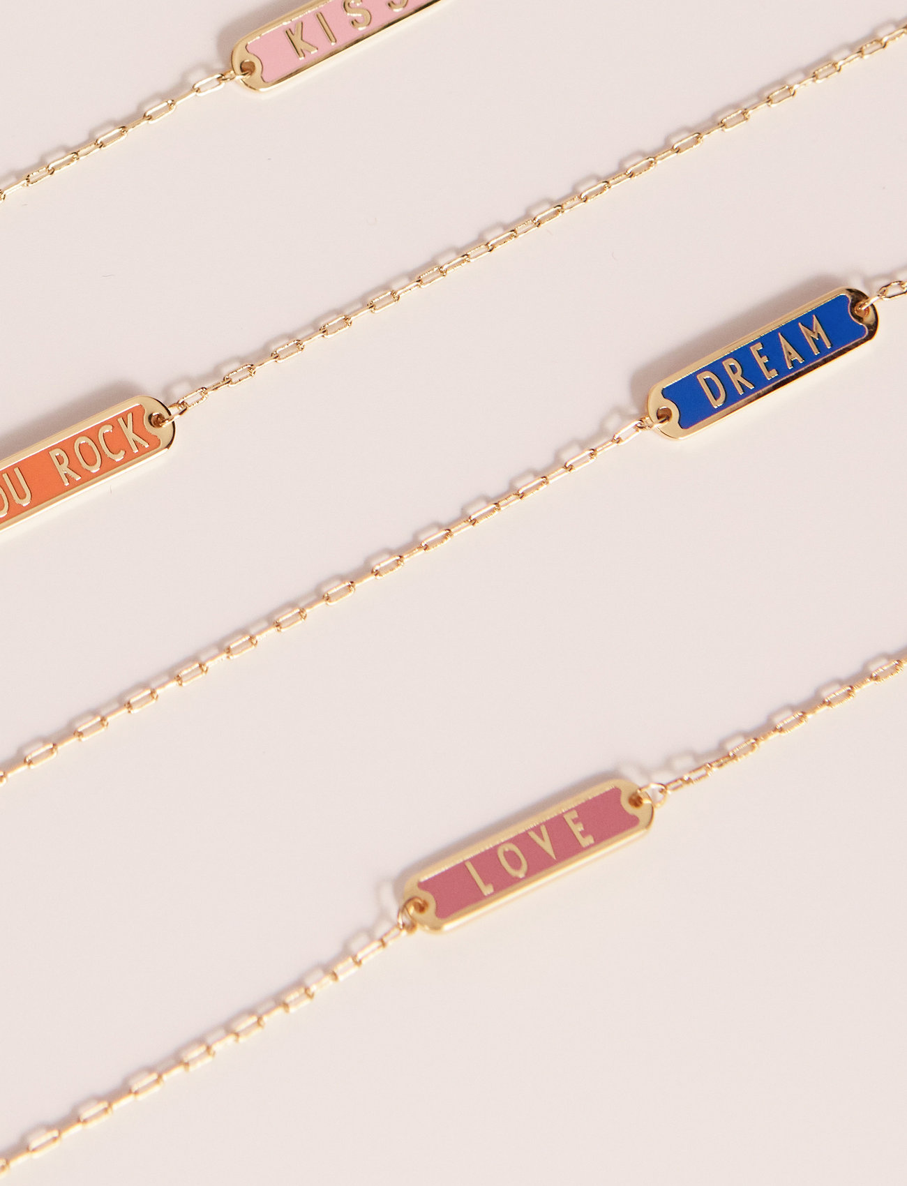 Design Letters - Word Candy Tag Necklace - halskedjor - dark pink 18-2525 tcx - 1