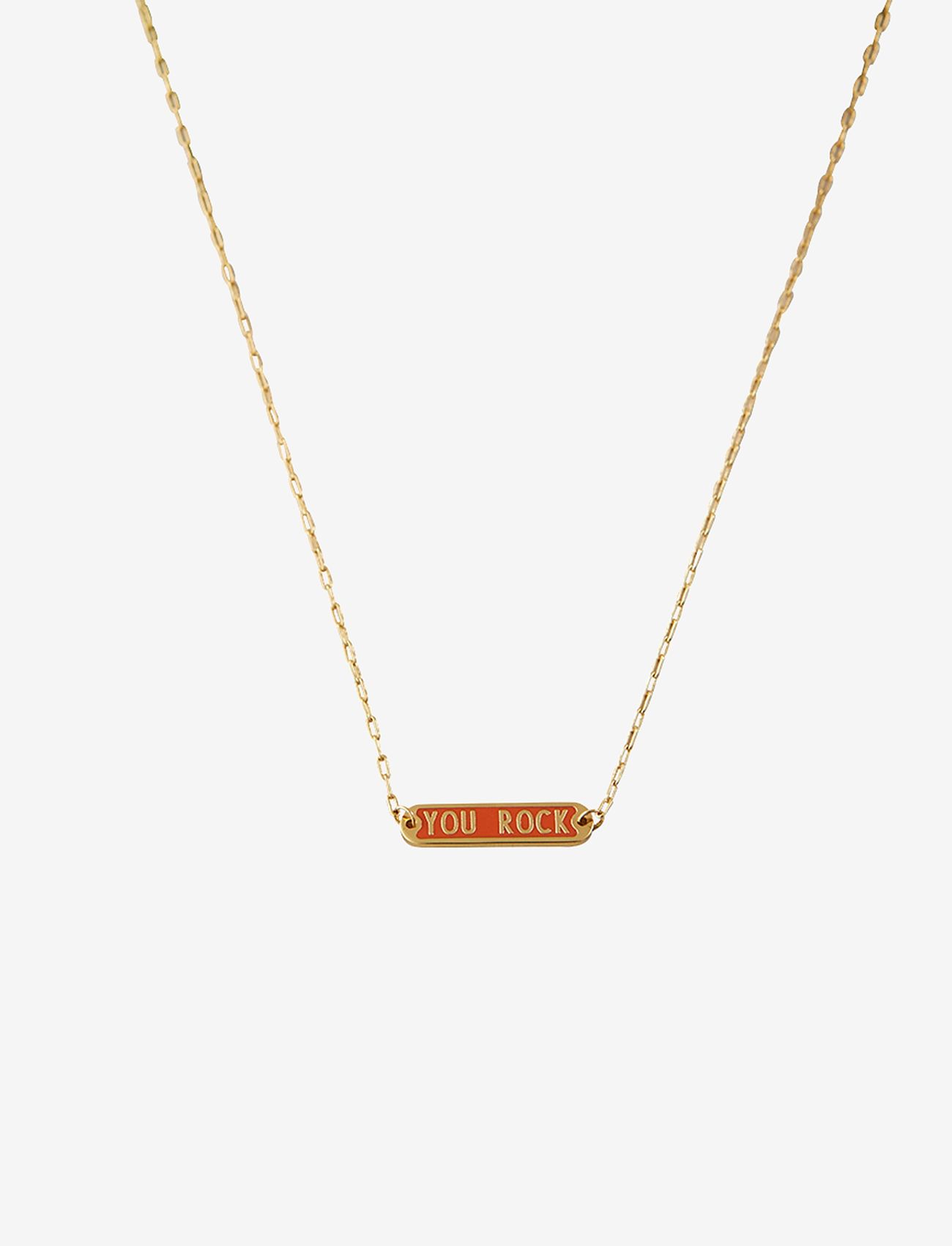 Design Letters - Word Candy Tag Necklace - halskedjor - orange tiger 1585c - 0