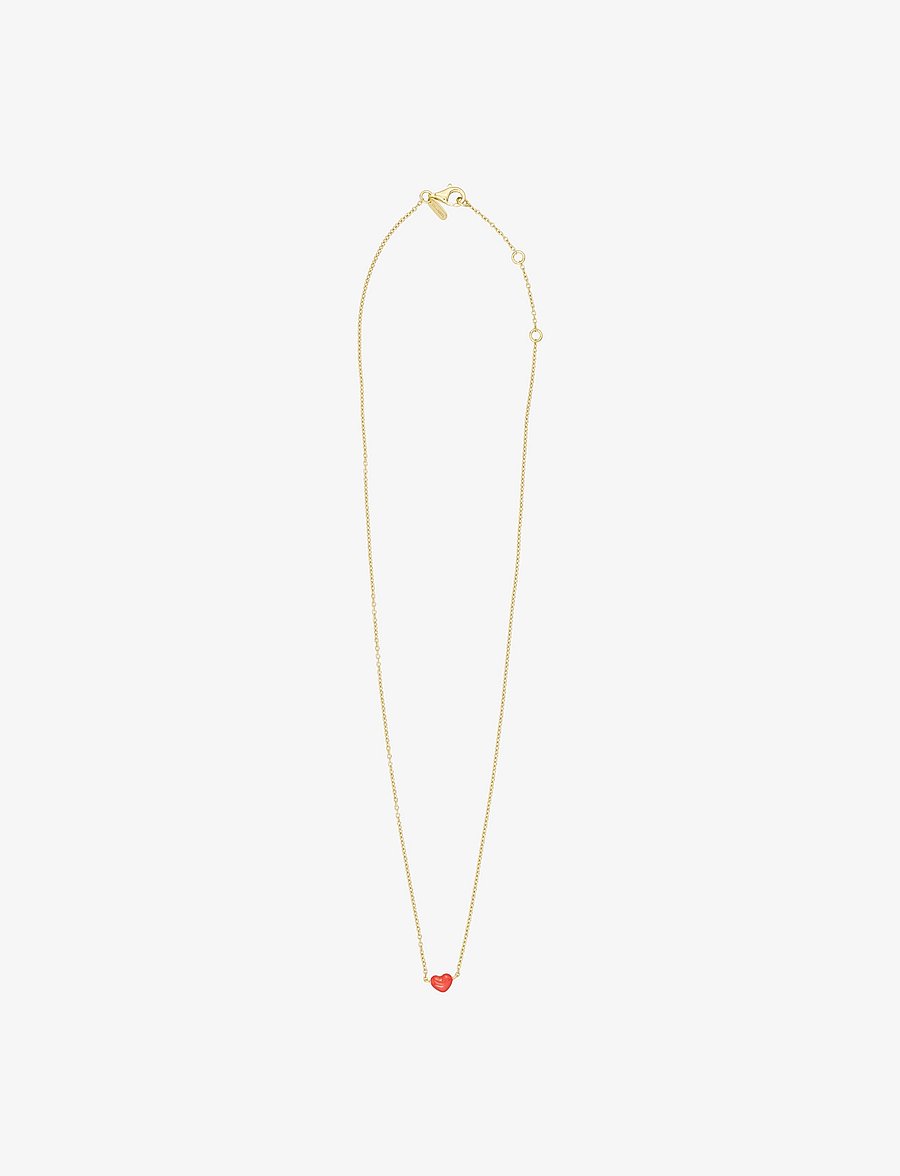 Design Letters - Little Big Love Necklace - Goldplated - halskæder med vedhæng - deep sea coral 2032c - 1
