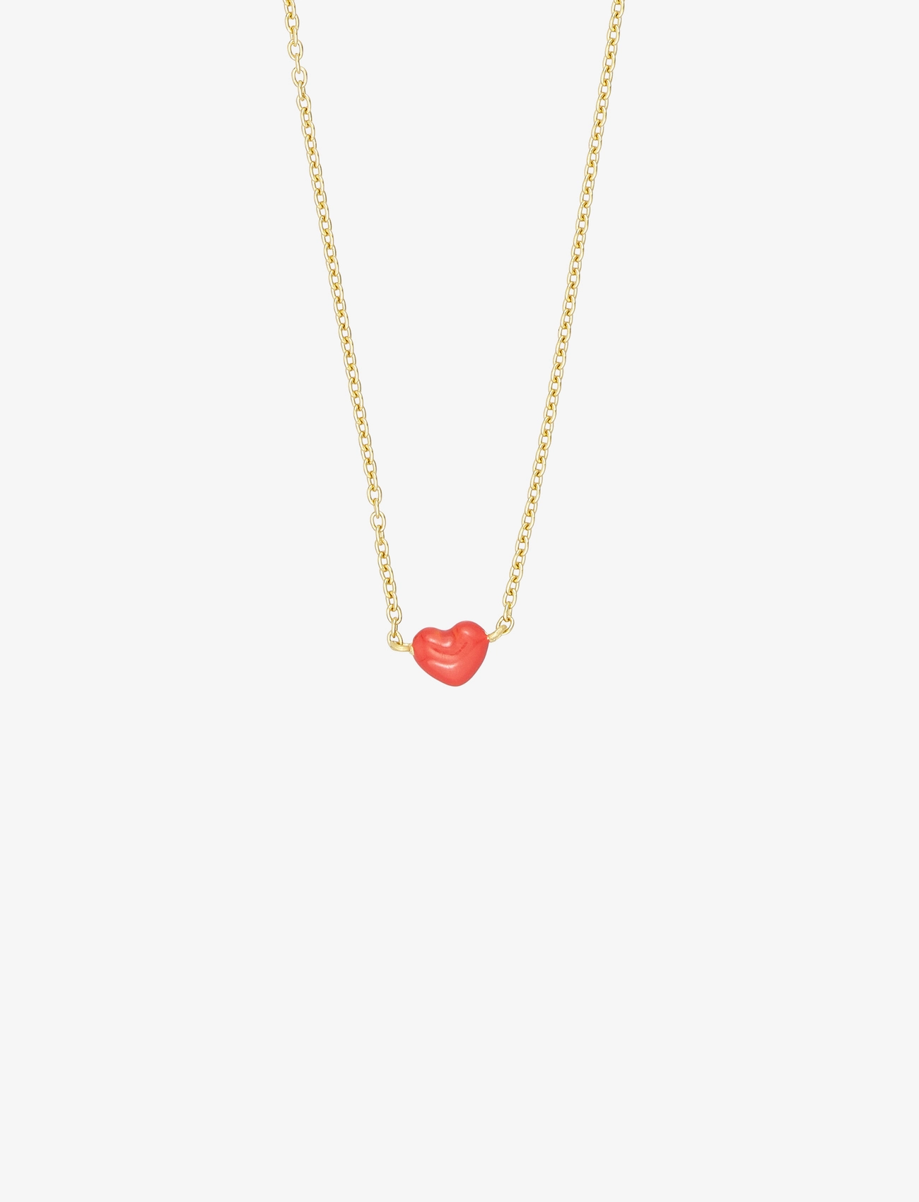 Design Letters - Little Big Love Necklace - Goldplated - halskæder med vedhæng - deep sea coral 2032c - 2