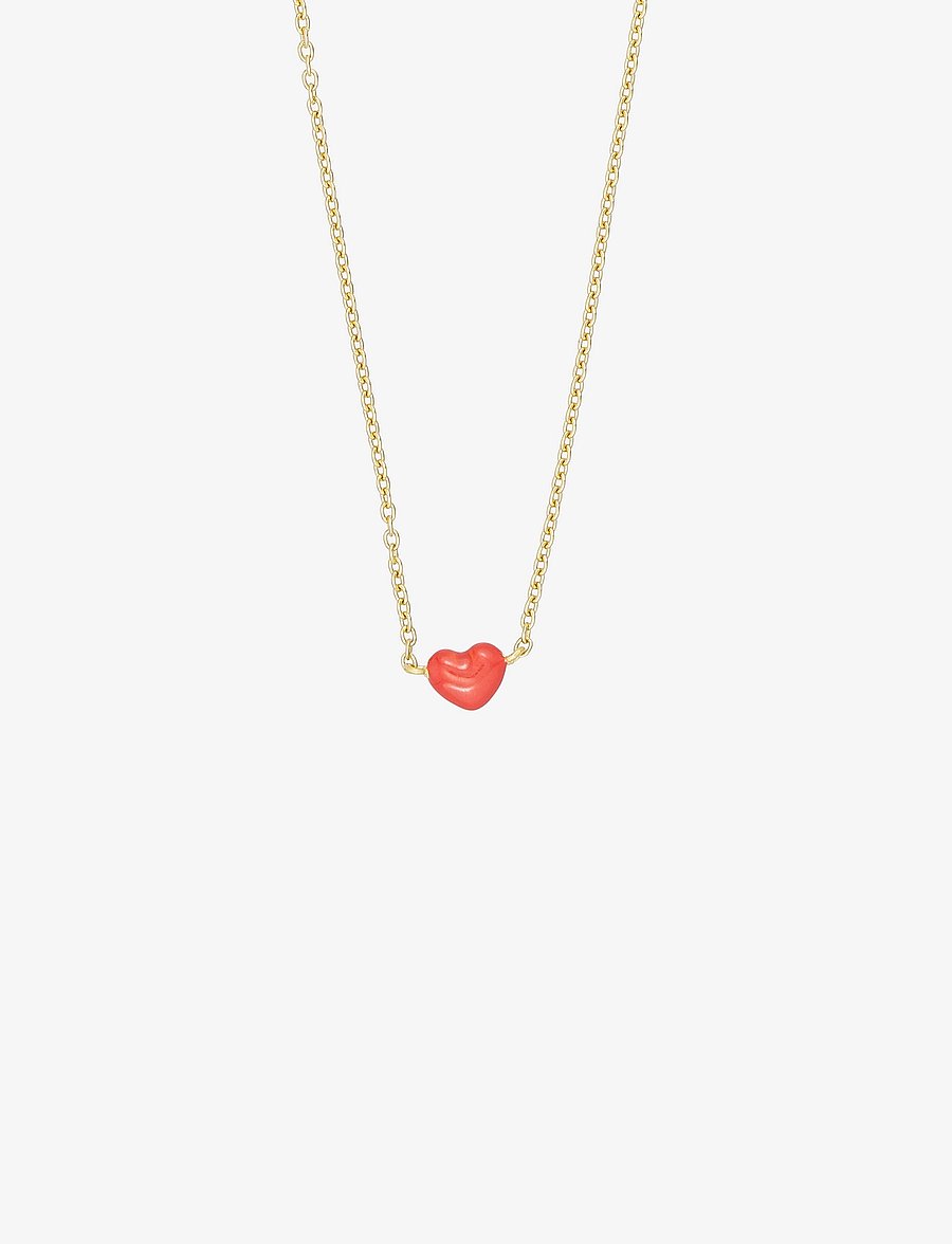 Design Letters - Little Big Love Necklace - Goldplated - halskæder med vedhæng - deep sea coral 2032c - 2
