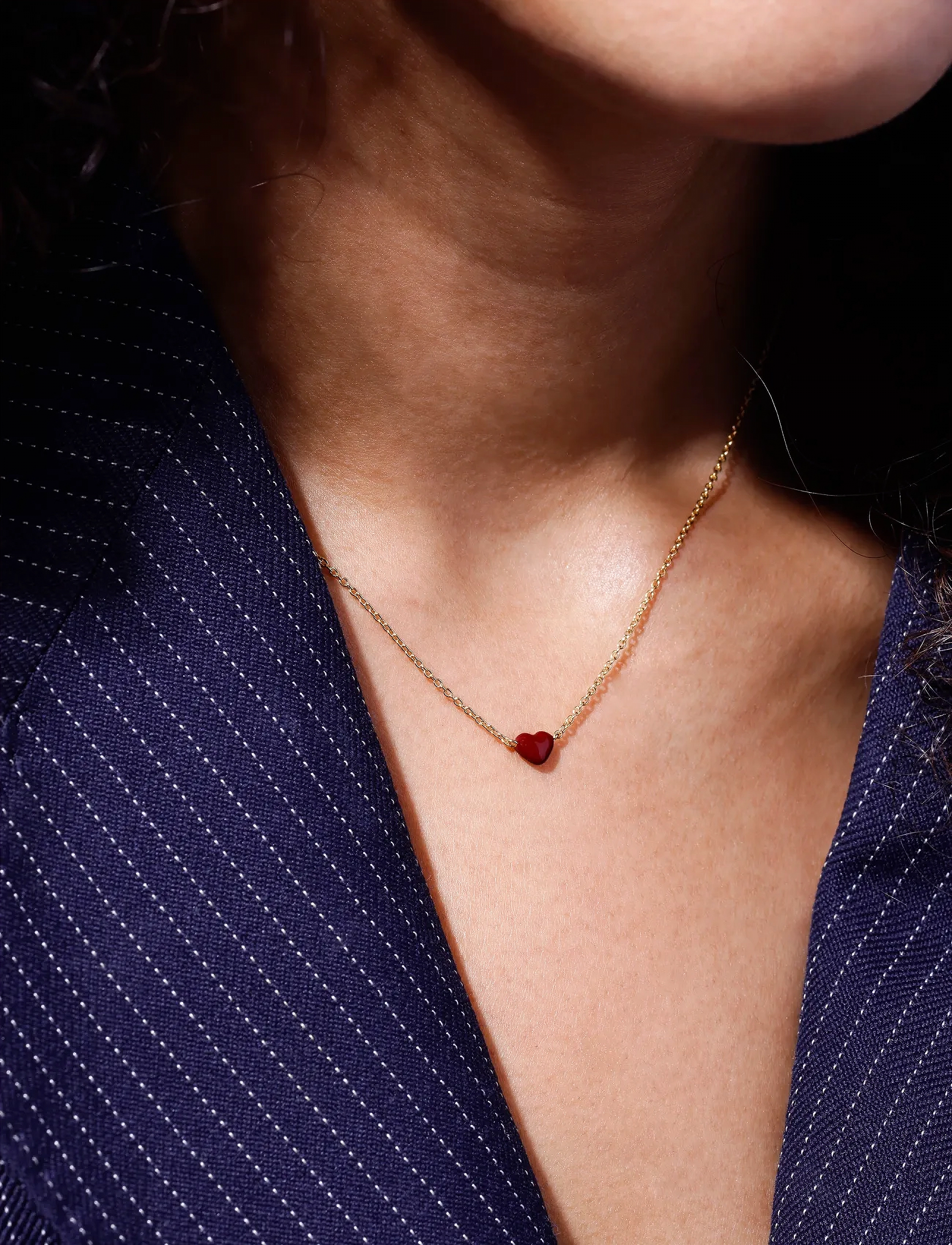 Design Letters - Little Big Love Necklace - Goldplated - ketten mit anhänger - syrrah burgundy - 2