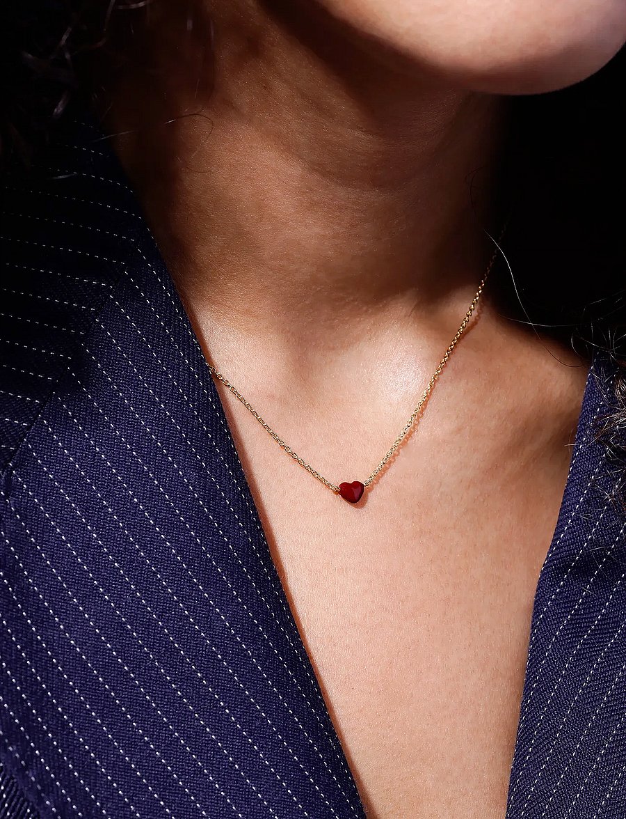Design Letters - Little Big Love Necklace - Goldplated - ketten mit anhänger - syrrah burgundy - 2