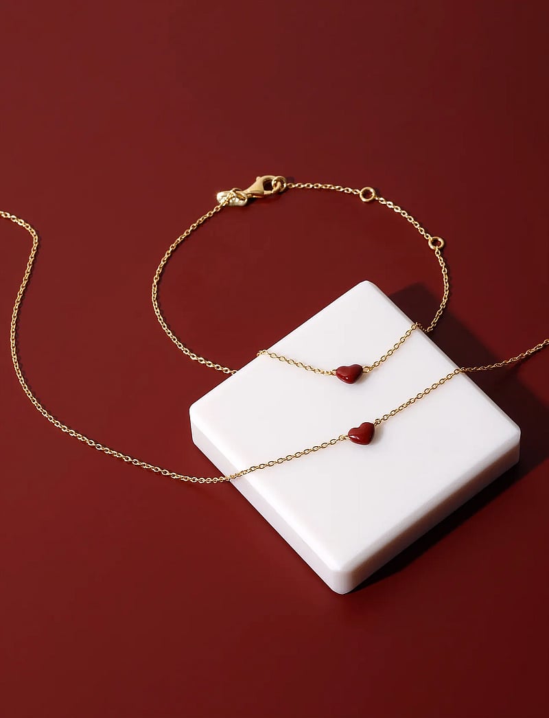 Design Letters - Little Big Love Necklace - Goldplated - vėriniai su pakabukais - syrrah burgundy - 3