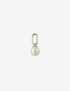 Pearl Drop Charm 5mm Silver, Design Letters