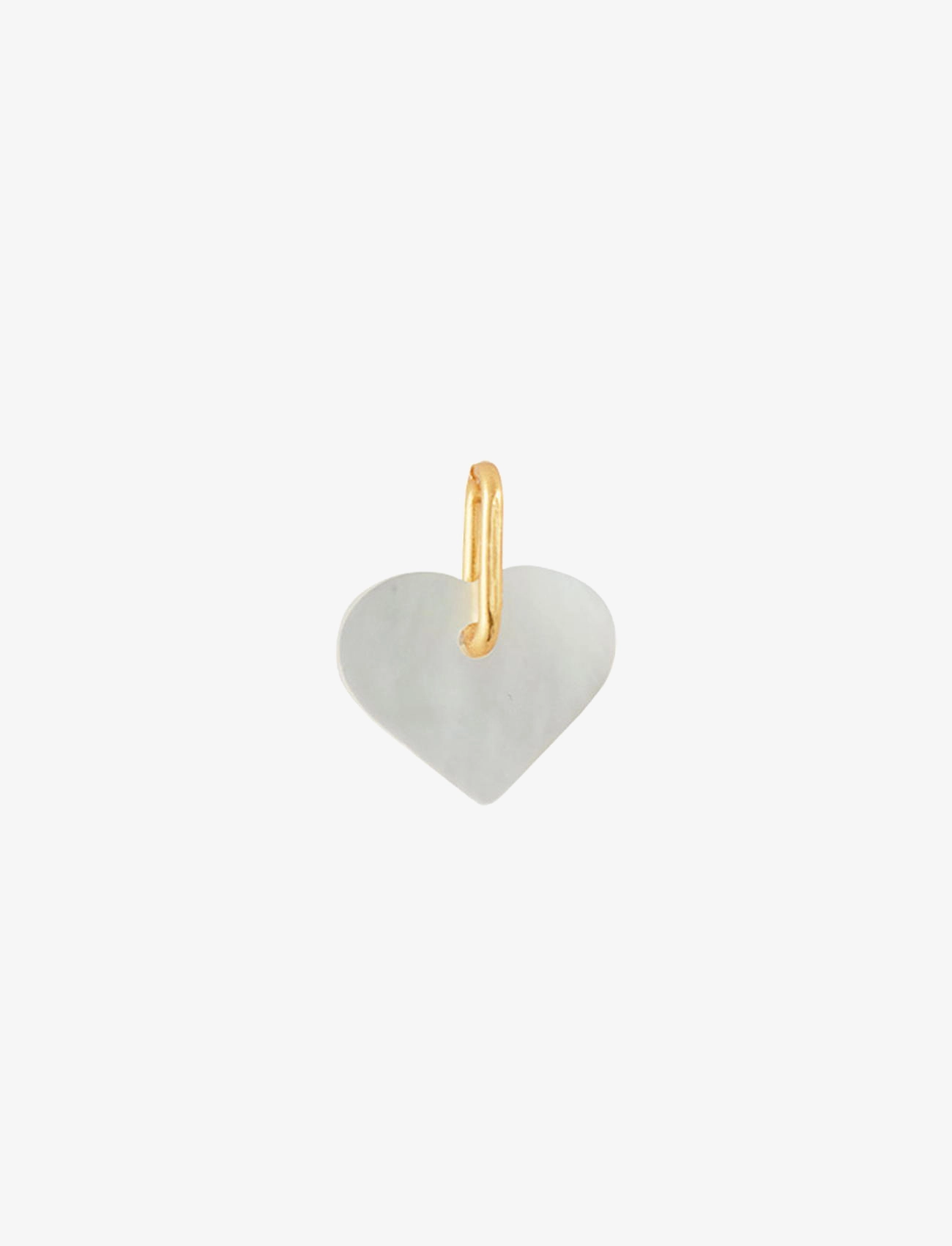 Design Letters Pearl Heart Charm Gold, 10 MM, Jewellery, Grau - Pendants, Frauen