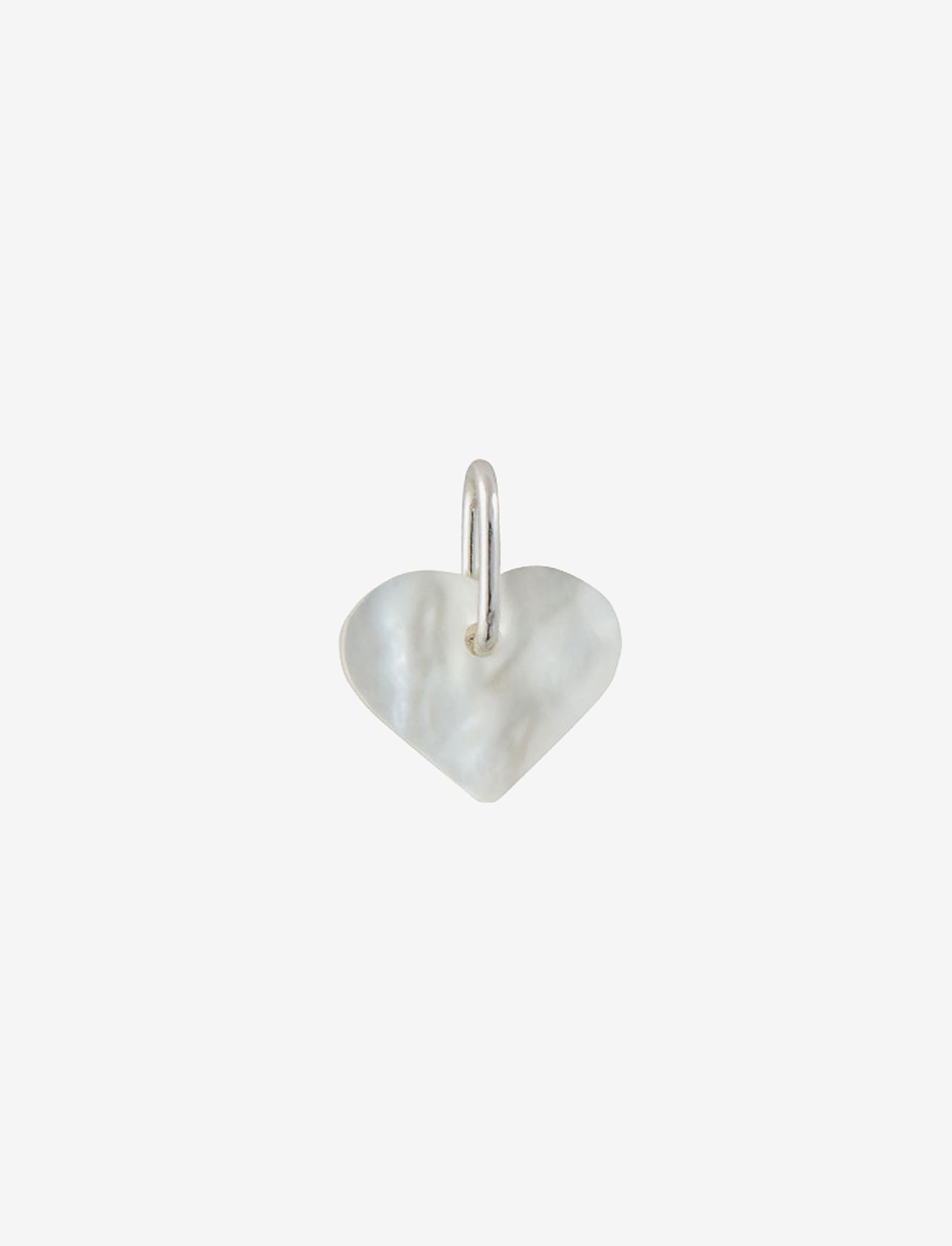Design Letters - Pearl heart charm - Silver - vedhæng - silver - 0