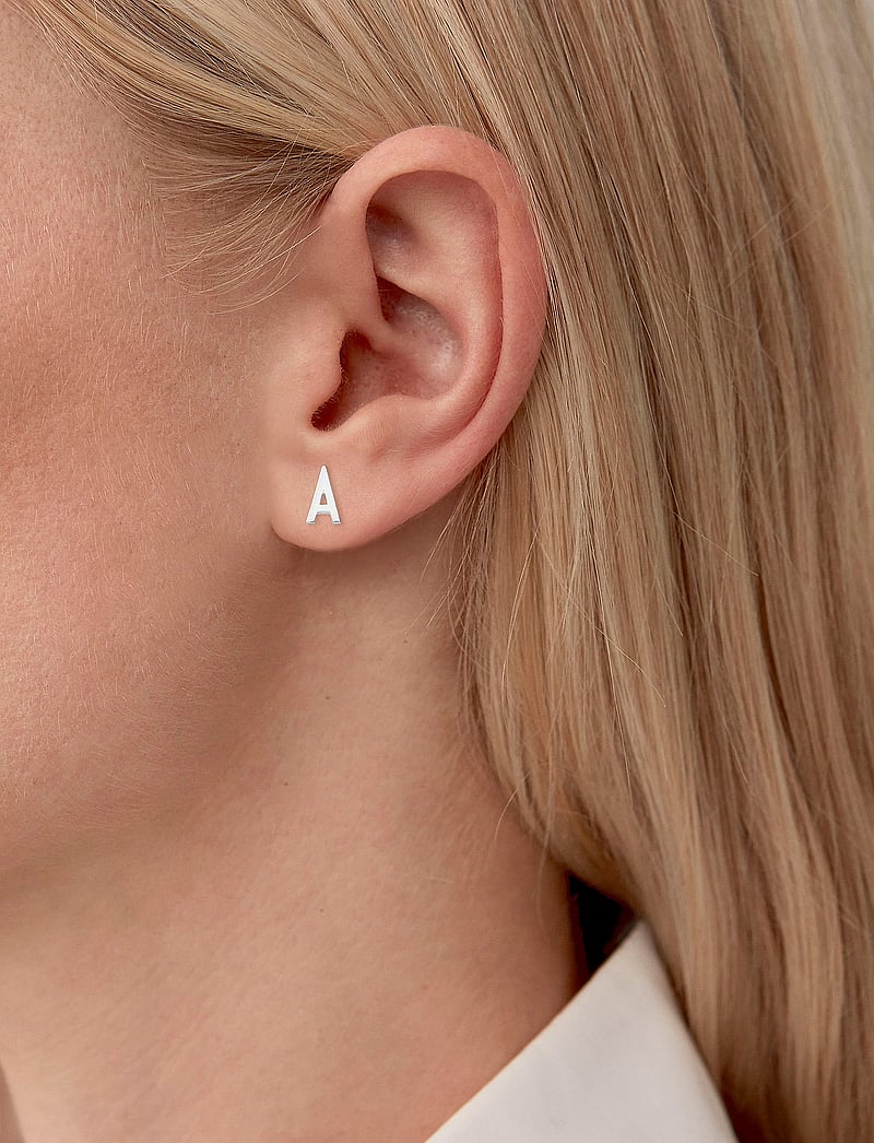 Design Letters - EARRING STUDS ARCHETYPES, A-Z - yhden pakkauksen korvakoru - silver - 0