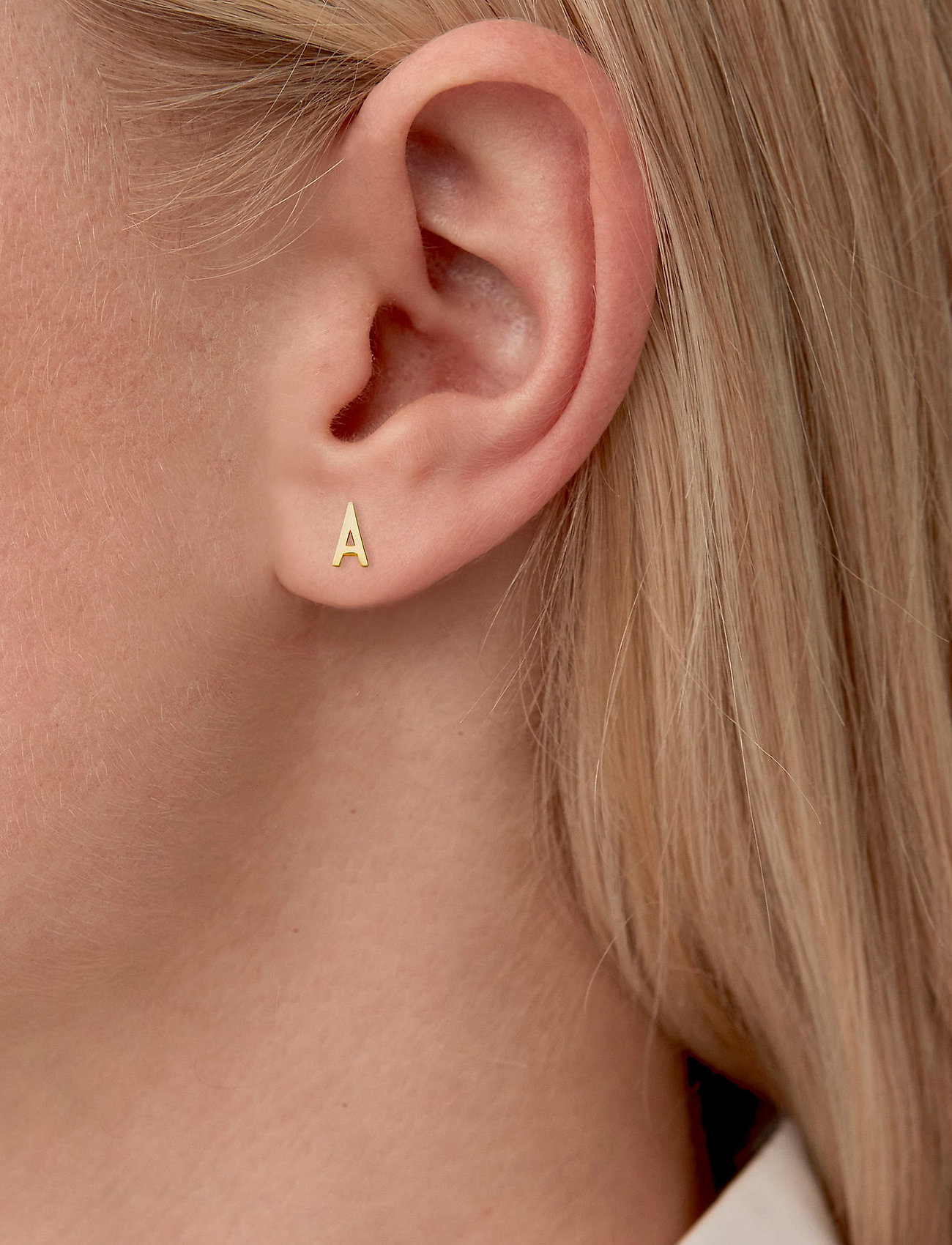 Design Letters Earring Studs Archetypes, A-Z, One Size, Earrings, Gold - Studs, Frauen