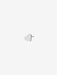 Design Letters - Earring stud Enamel Heart (Silver) - små øredobber - silver - 0