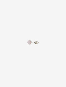 Earring stud with Pink Opal (Silver), Design Letters