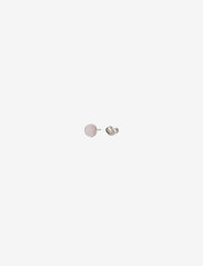 Earring stud with Pink Opal (Silver) - SILVER