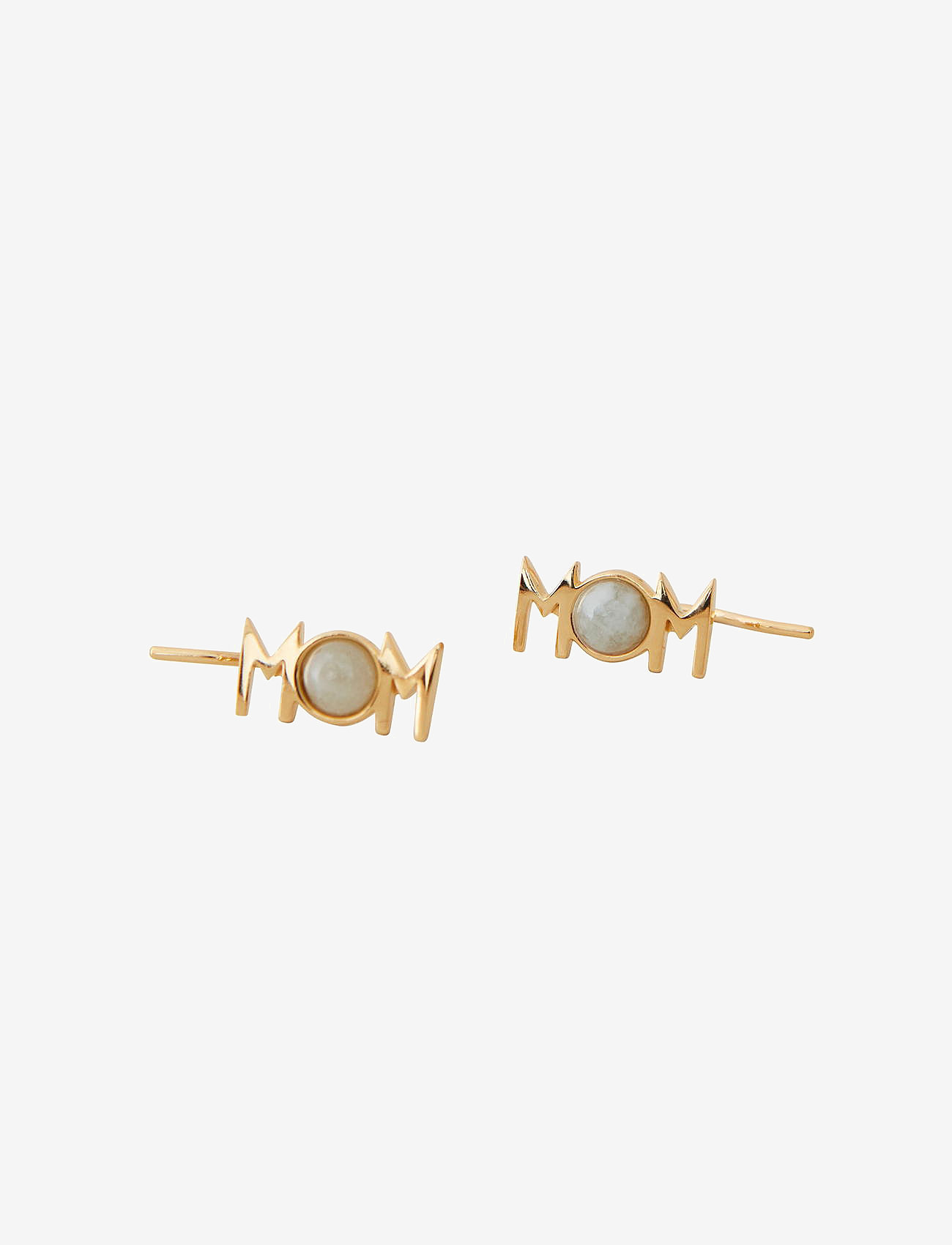Design Letters - MOM Ear climber Gold (1 set of 2 pcs) - studs örhängen - blue - 1