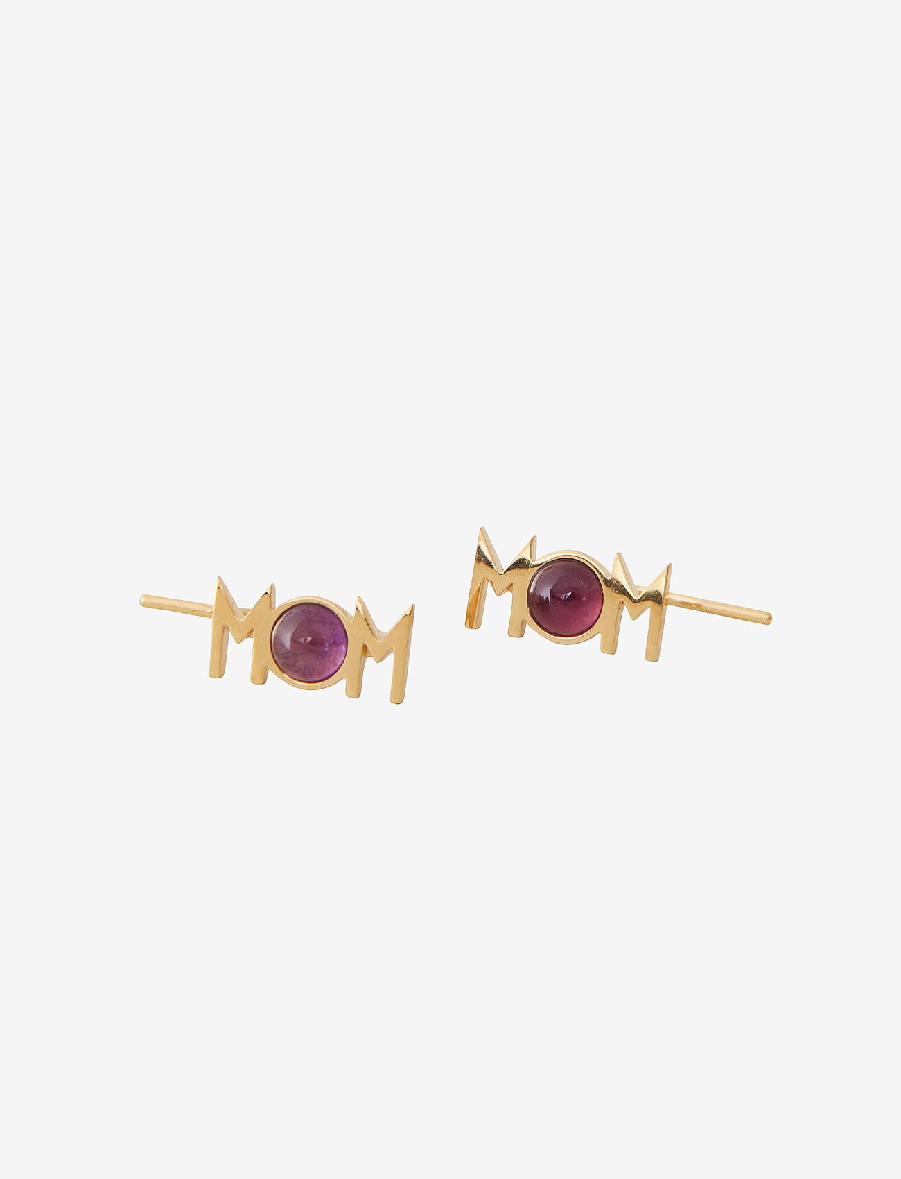 Design Letters - MOM Ear climber Gold (1 set of 2 pcs) - Ørestikker - purple - 1