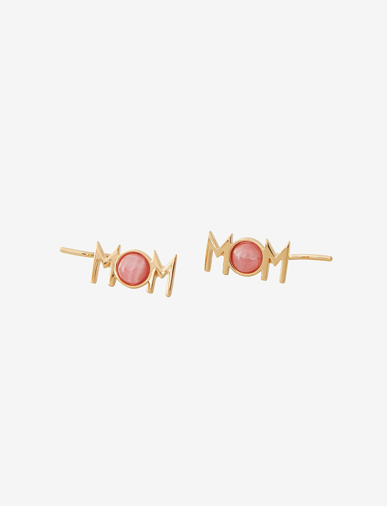 Design Letters - MOM Ear climber Gold (1 set of 2 pcs) - ohrstecker - red - 0