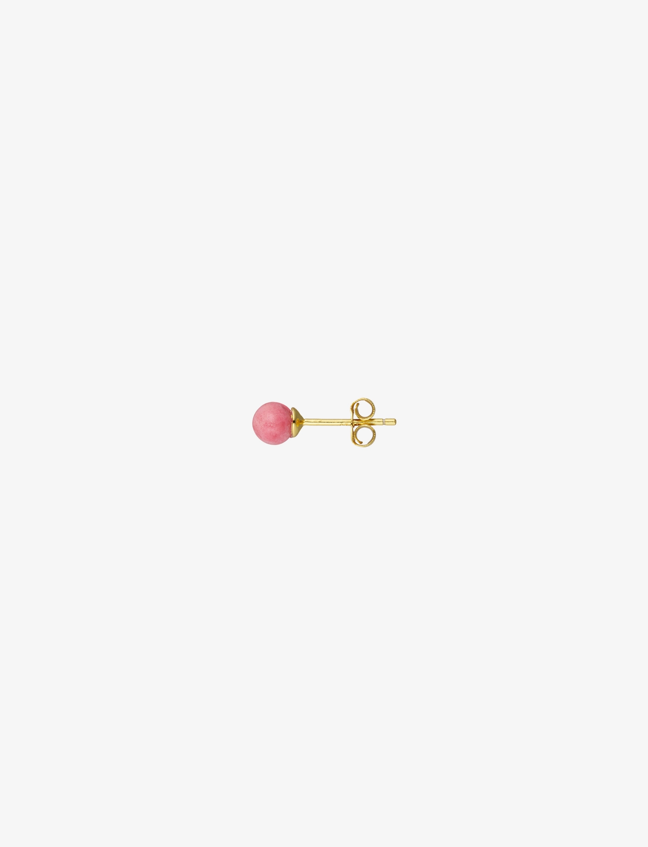 Design Letters - Stone Stud 5mm Gold Plated - pērļu auskari - rhchrosite + gold - 2