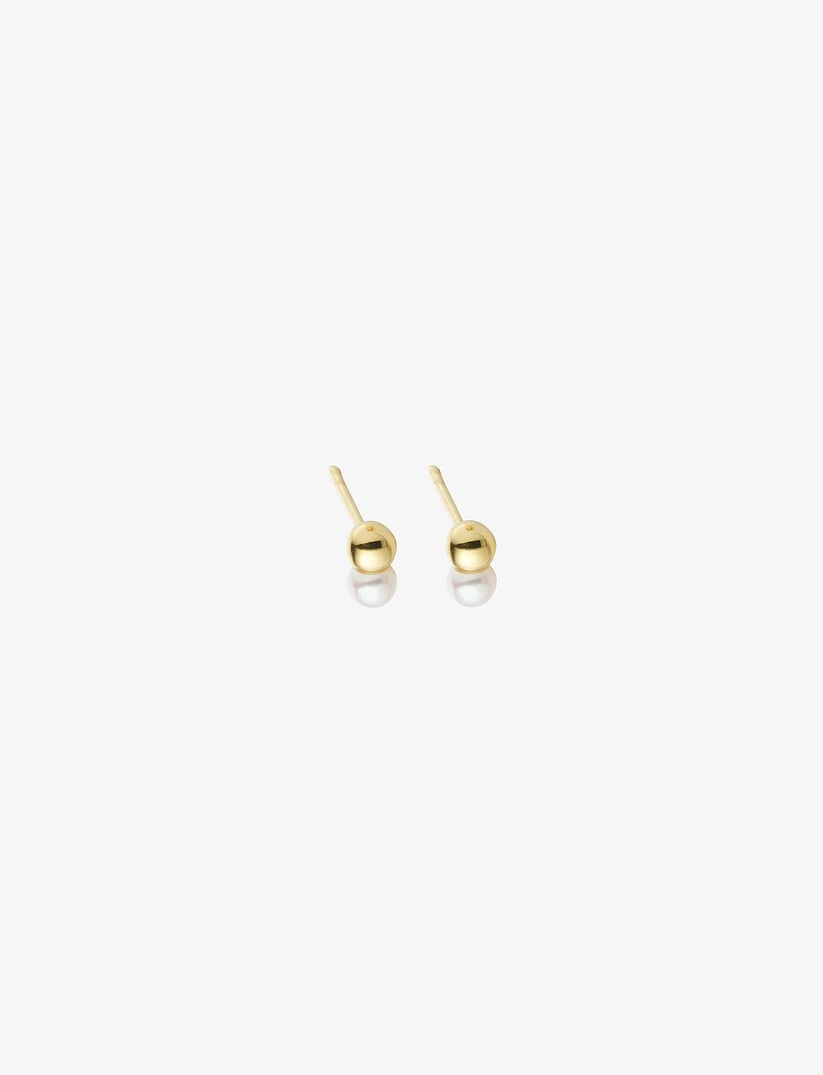 Design Letters - Duo Pearl Stud - Goldplated (set of 2) - studs örhängen - gold - 1