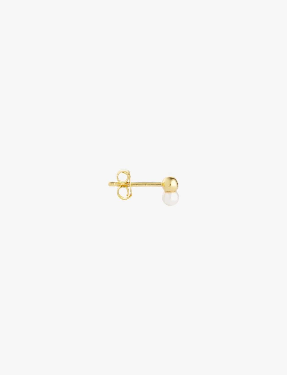 Design Letters - Duo Pearl Stud - Goldplated (set of 2) - perlenohrringe - gold - 2