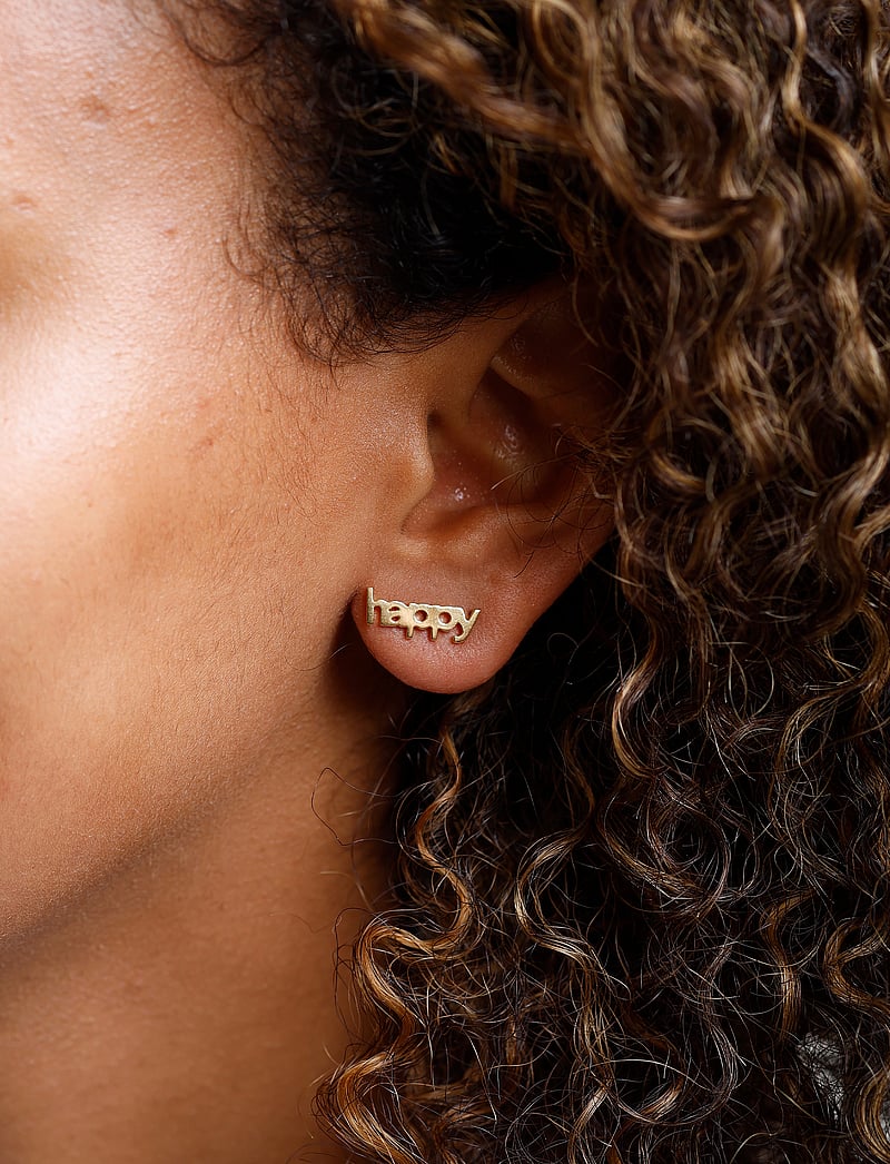 Design Letters - Vocabulary Stud - Goldplated (1 pcs) - enkelte øreringe - gold - 0