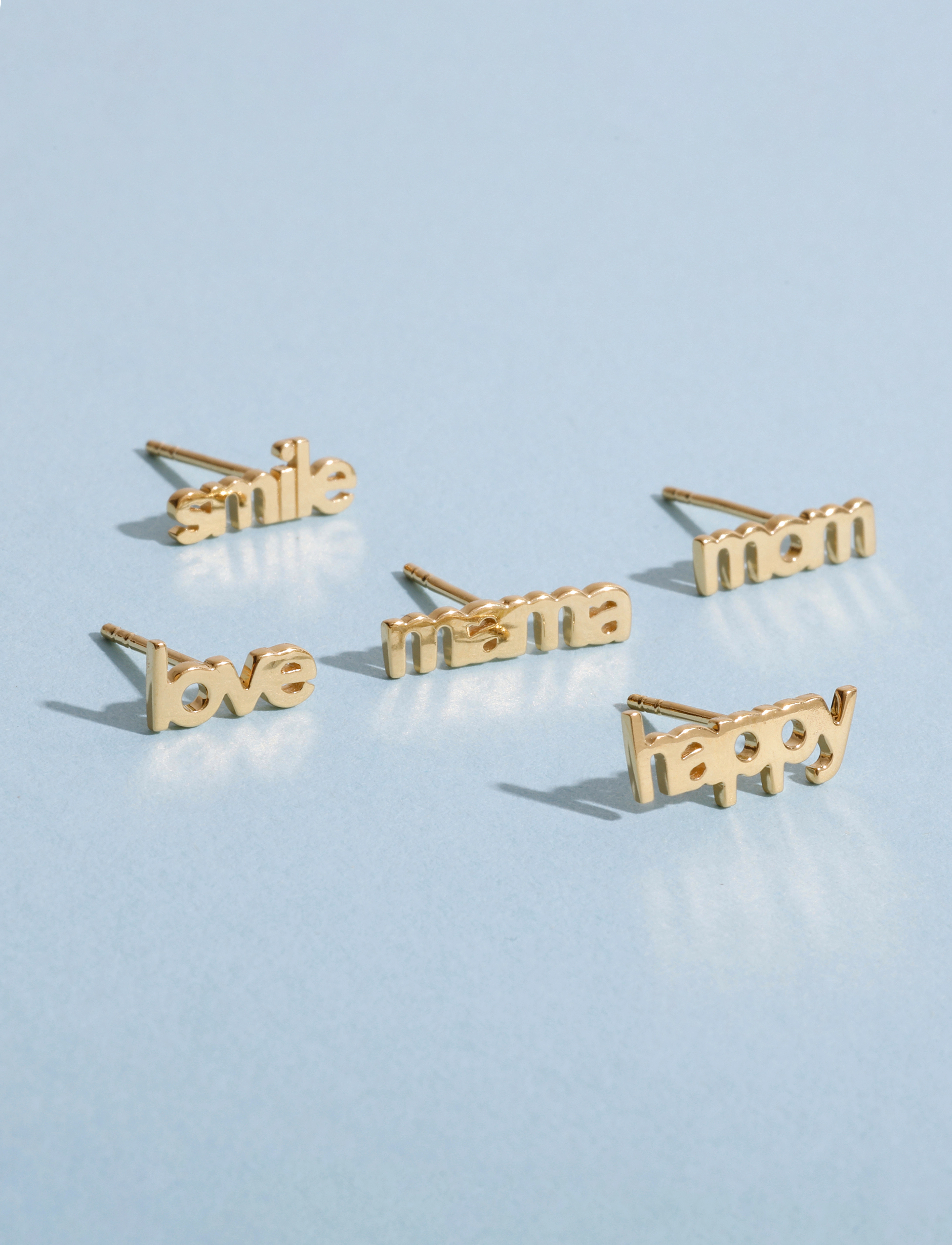 Design Letters - Vocabulary Stud - Goldplated (1 pcs) - einzelner ohrring - gold - 2
