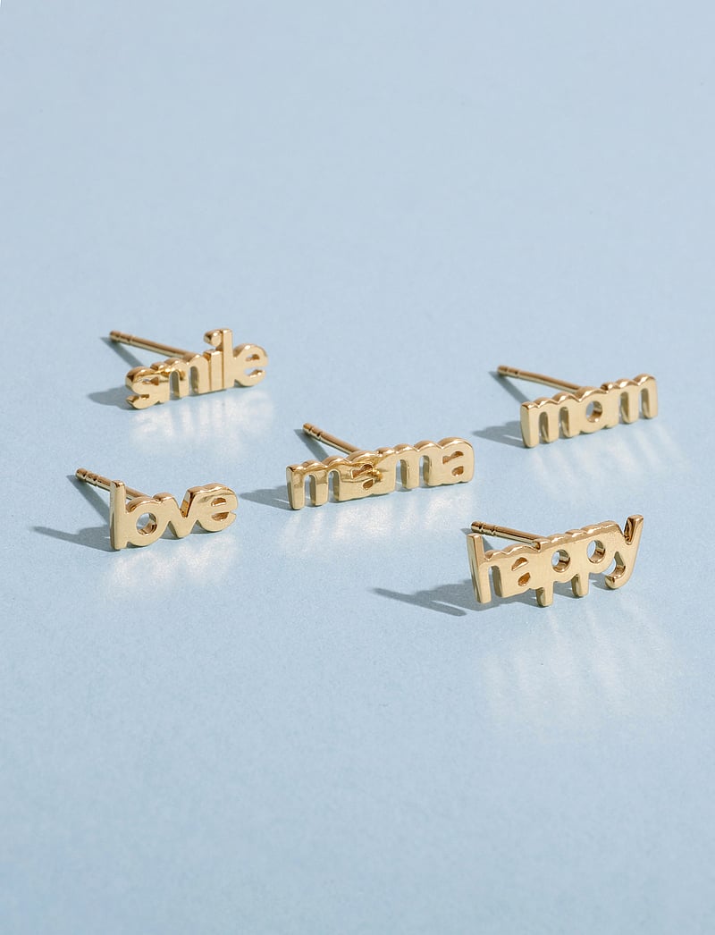 Design Letters - Vocabulary Stud - Goldplated (1 pcs) - einzelpackung ohrring - gold - 2