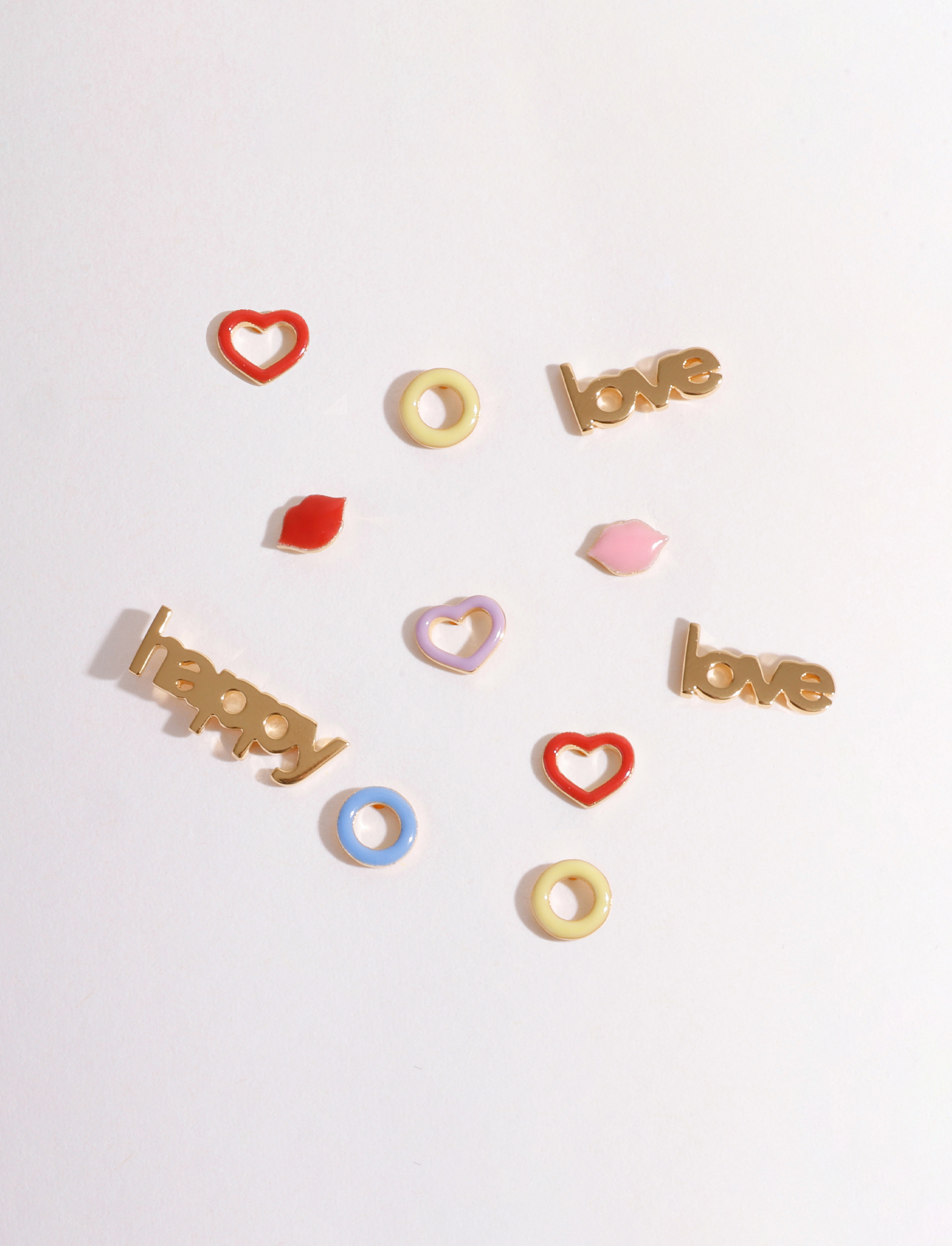 Design Letters - Enamel Stud (1 pcs) - einzelner ohrring - deep sea coral 2032c - 2