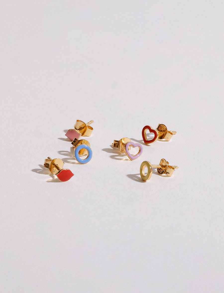 Design Letters - Enamel Stud (1 pcs) - einzelner ohrring - lilac breeze 2099c - 3