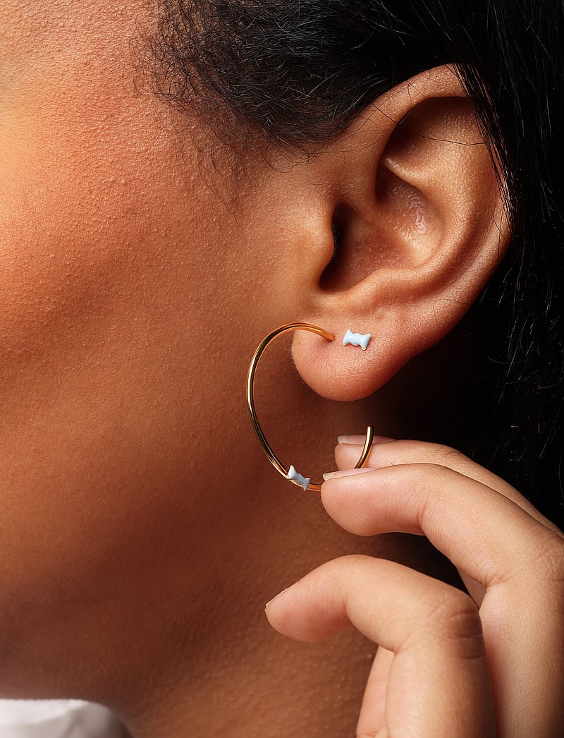 Design Letters - Bow tie Earstuds - studs örhängen - blue - 2