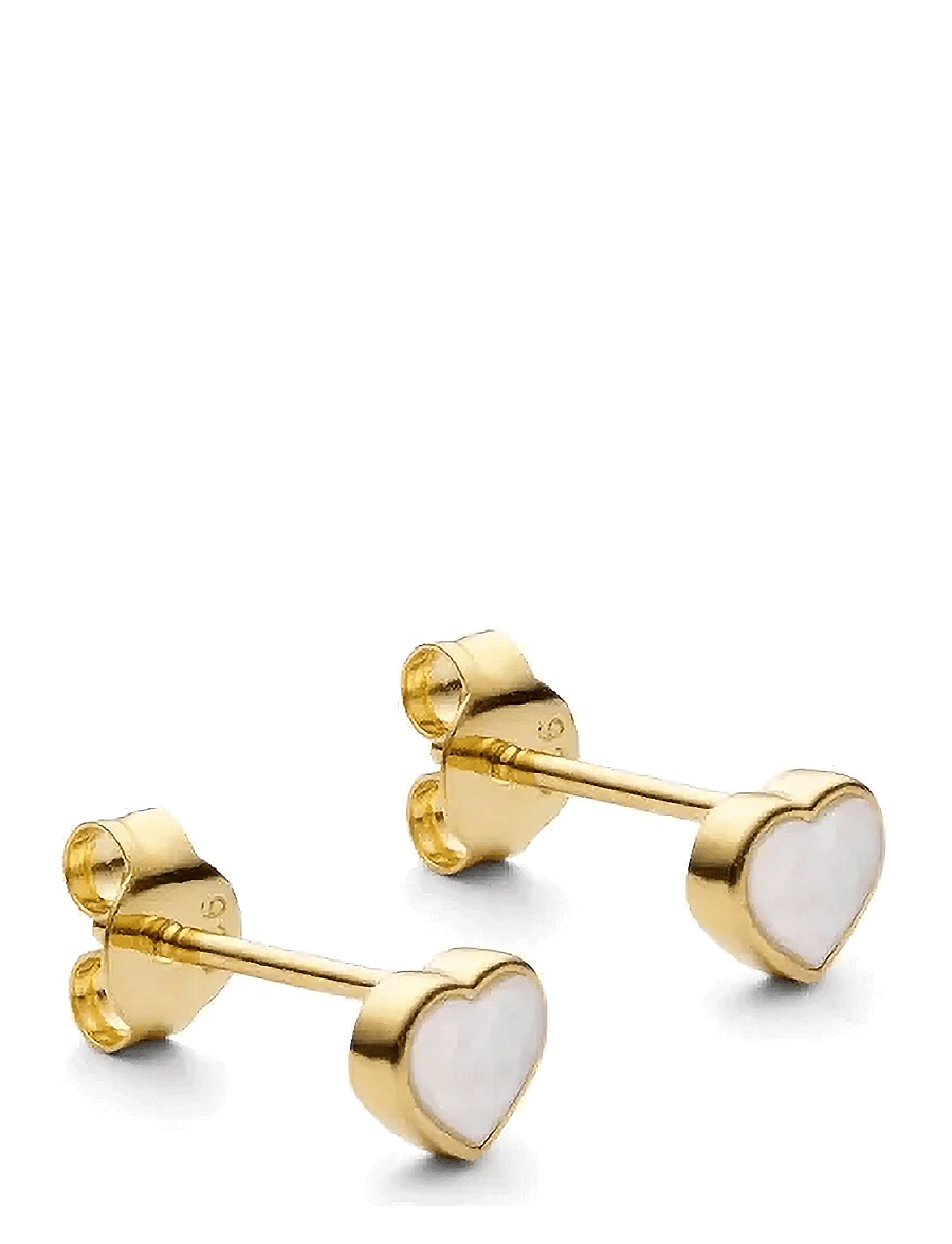 Design Letters - Pearl Little Big Love earstuds, gold plated - perlenohrringe - gold - 1