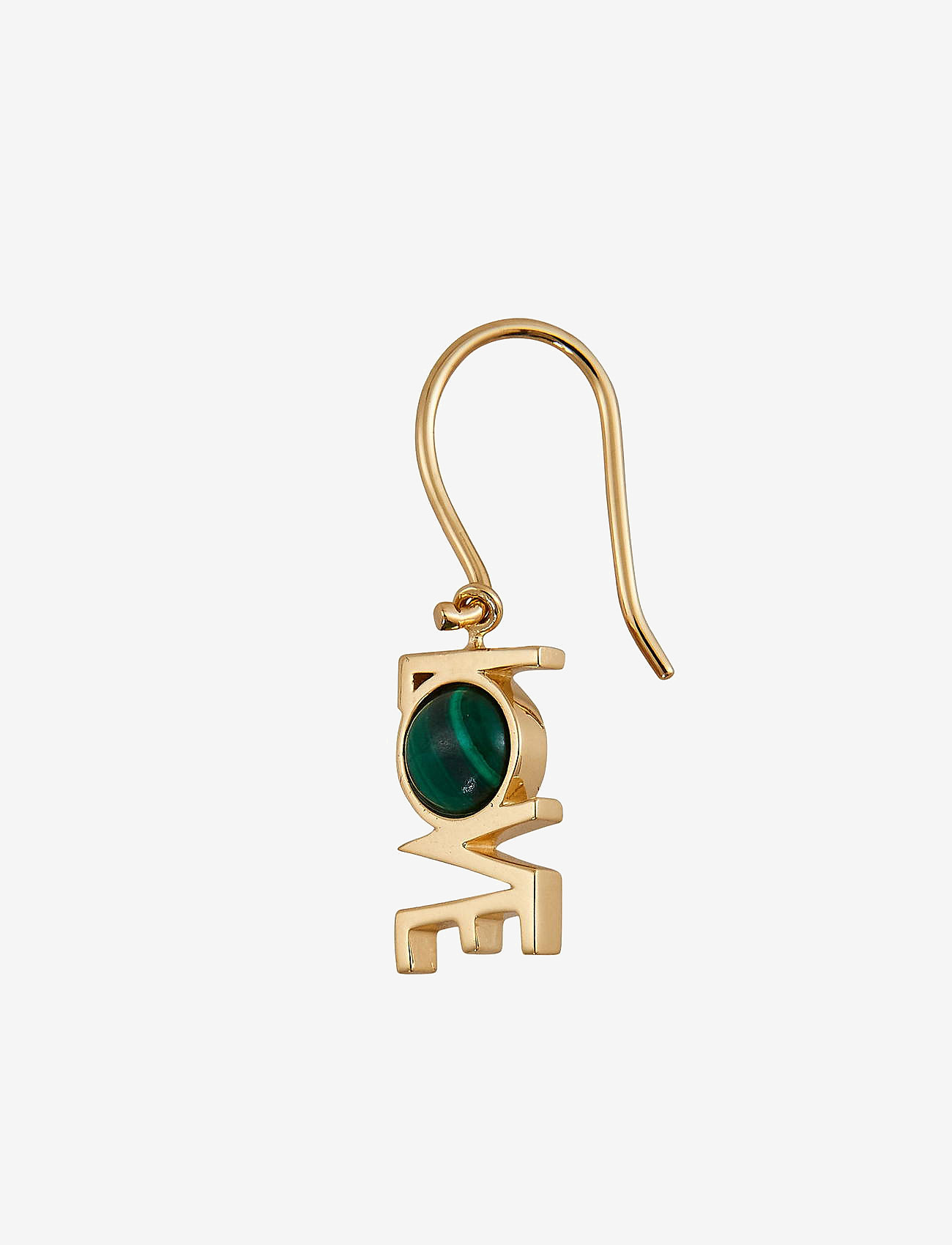 Design Letters - LOVE Ear hanger Gold (1 pcs) - pendant earrings - malachite - 0