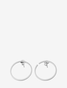Earring hoops 24mm Silver (Set of 2 pcs), Design Letters