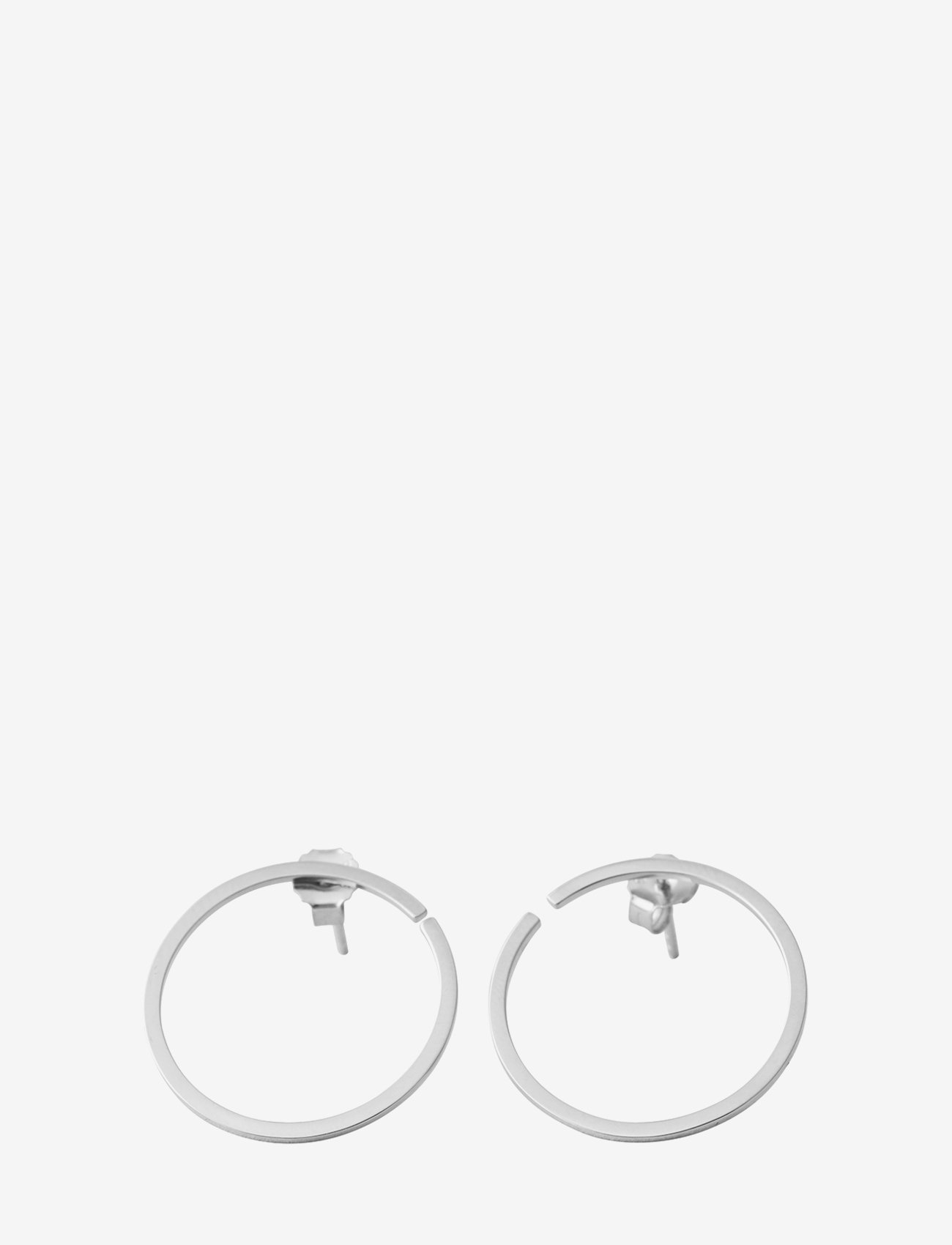 Design Letters - Earring hoops 24mm Silver (Set of 2 pcs) - riņķveida auskari - silver - 0