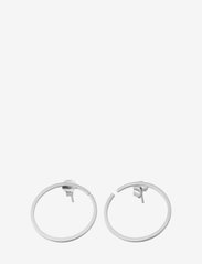 Design Letters - Earring hoops 24mm Silver (Set of 2 pcs) - lanko formos auskarai - silver - 0