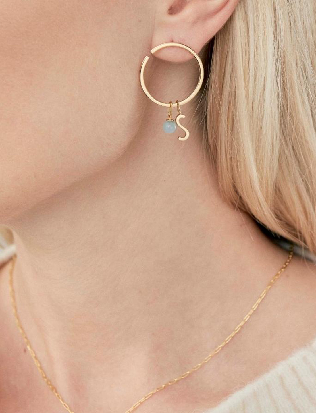 Hoop earrings 2025 with letters
