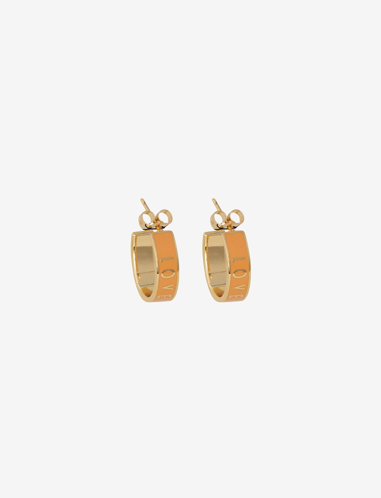 Design Letters - Word Candy Earrings Ø16mm (set of 2 pcs) - riņķveida auskari - orange 157c - 0