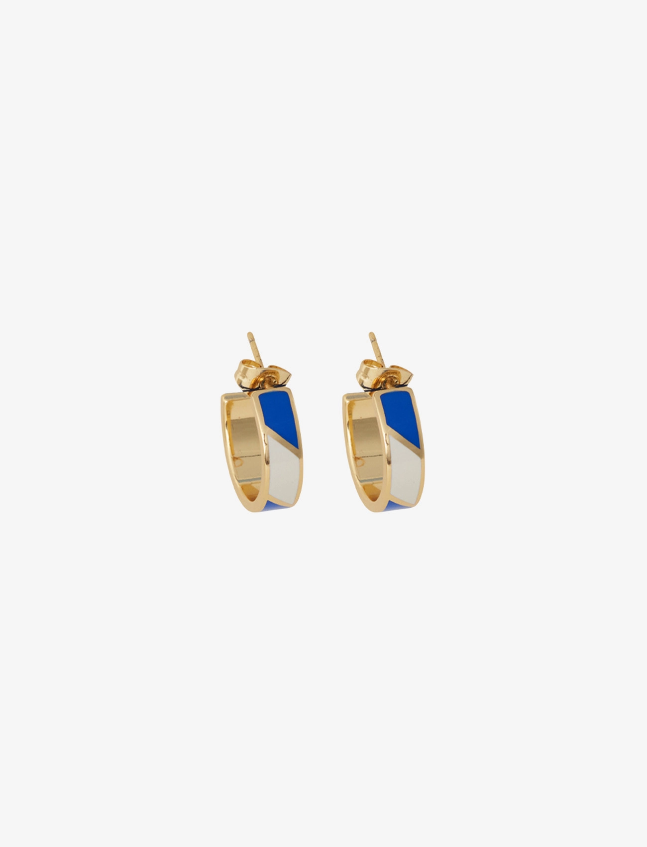 Design Letters Striped Candy Earrings (set of 2 pcs) - Accessoires - COBALT BLUE 2728C + A055 / gold