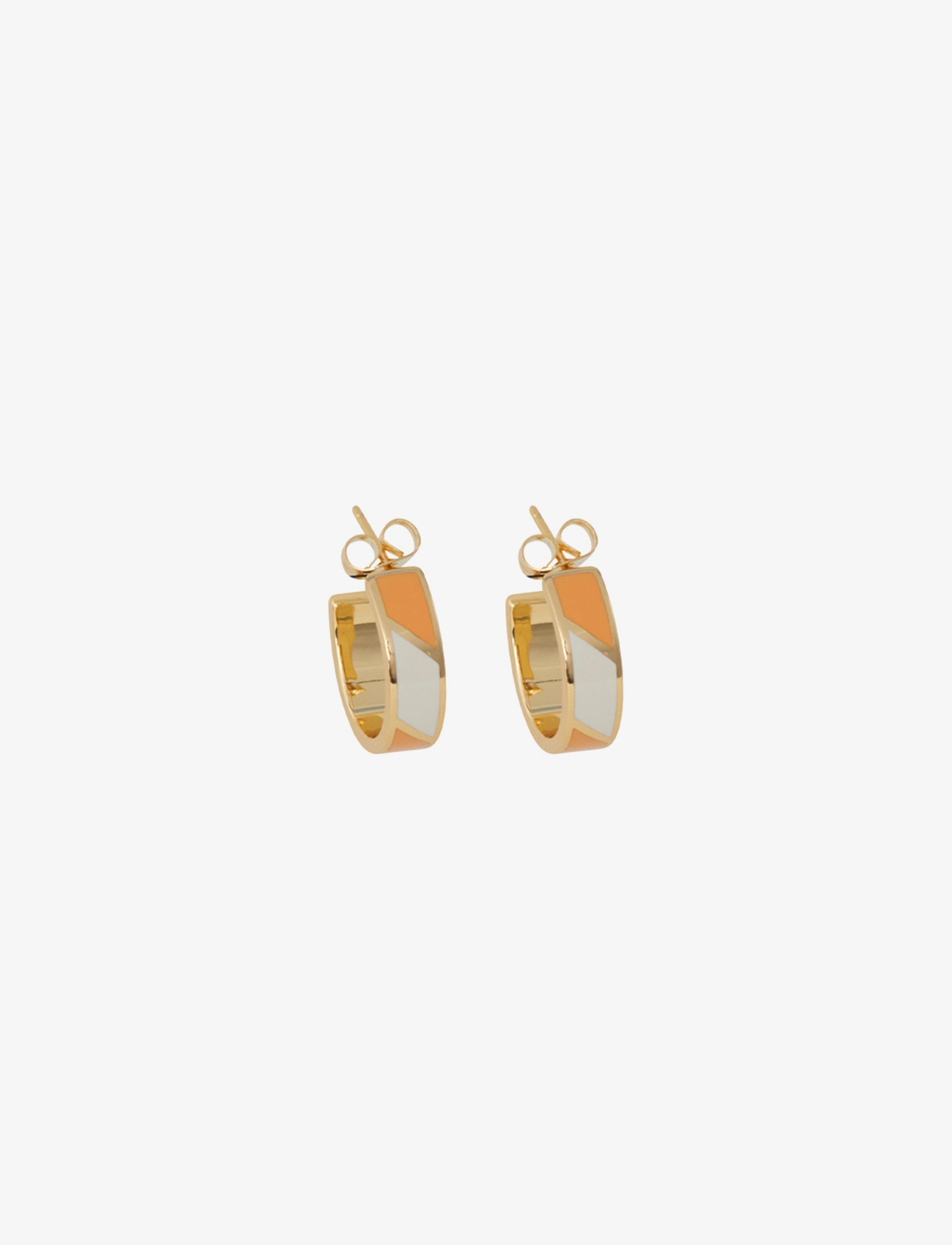 Design Letters Striped Candy Earrings (set of 2 pcs) - Ehted - ORANGE 157C + A055 / gold