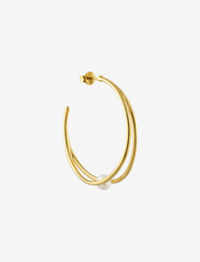 Pearl Drop Double Hoop Gold plated - GOLD