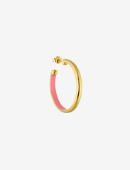 Rainbow Hoops 4mm Gold plated - PINK 1905C
