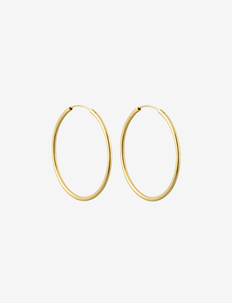 Hula Hoops 30mm Gold plated (set of 2 pcs), Design Letters