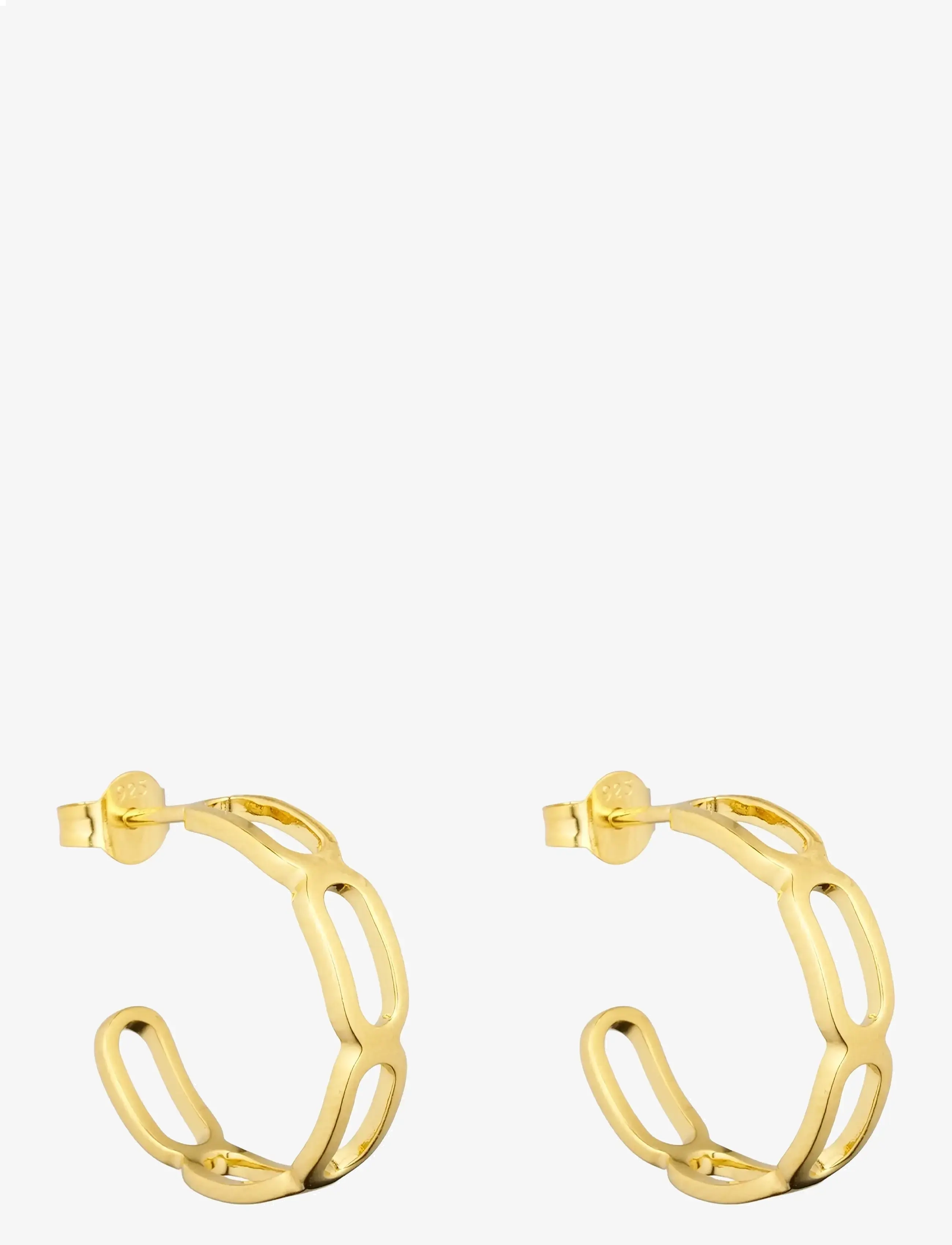 Design Letters Square link hoop (set of 2 pcs) Goldplated - Schmuck - GOLD / gold