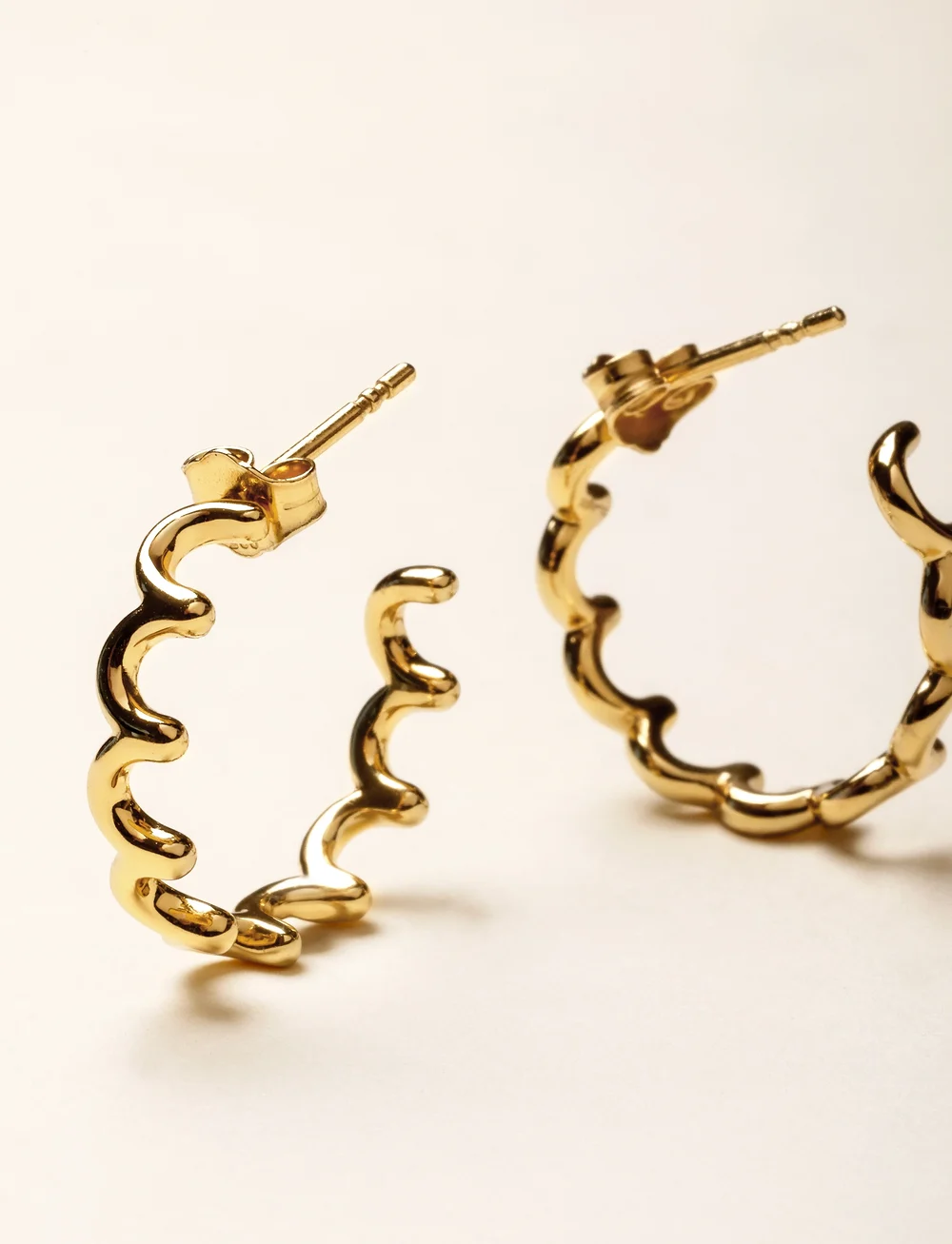 Design Letters - Lace Earring hoop (set of 2 pcs) - hoops - gold - 2