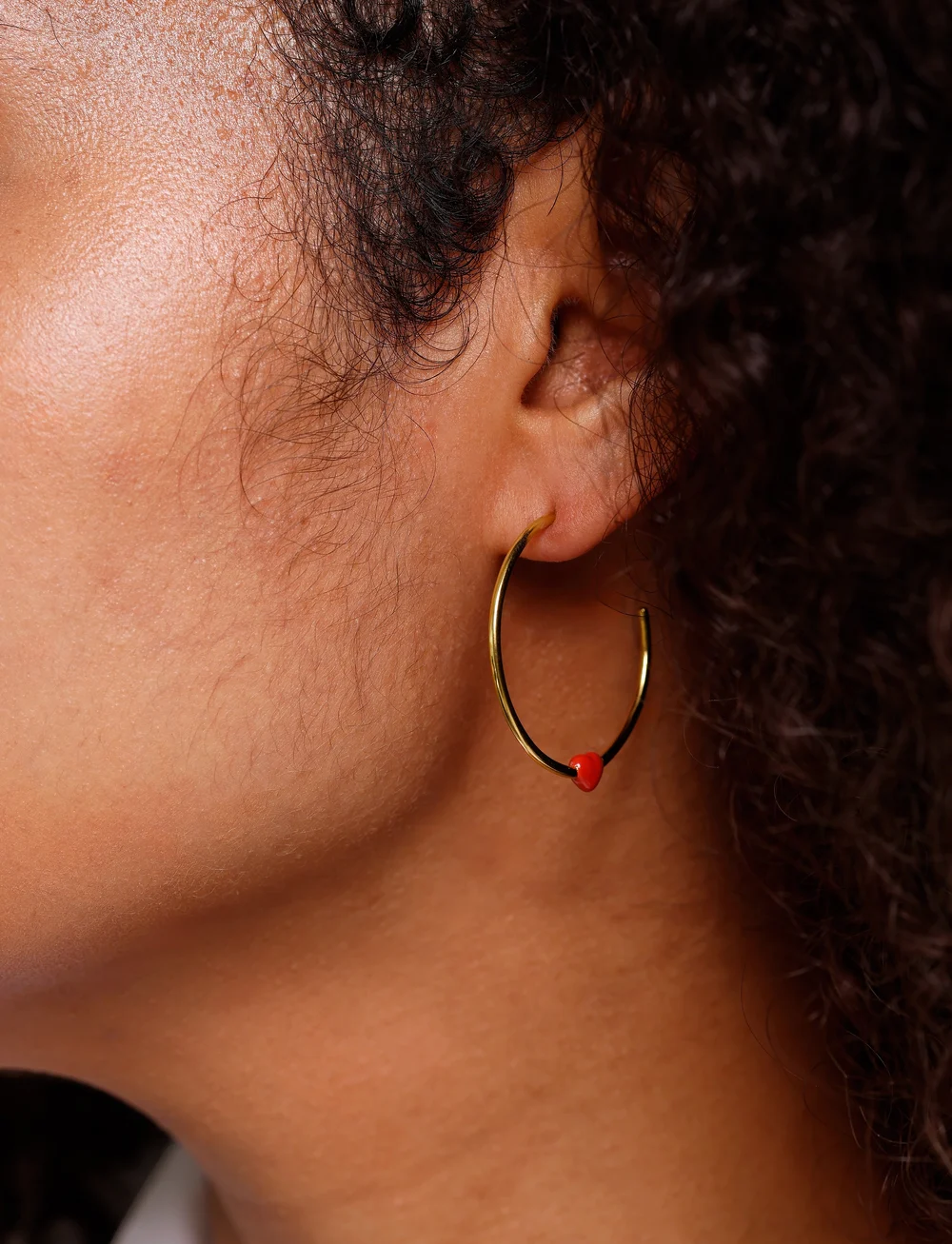 Design Letters - Little Big Love Hoops (set of 2 pcs) - Goldplated - hoops - deep sea coral - 0