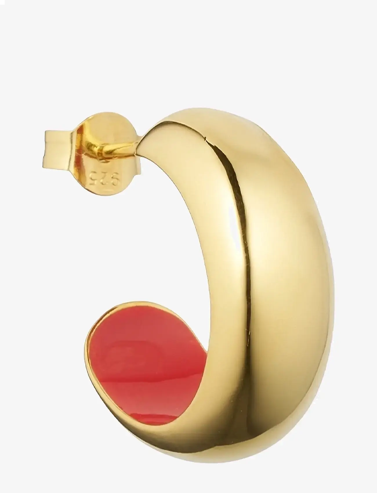 Design Letters Chunky Rainbow Hoop Enamel 8mm Gold plated (1 pcs) - Design Letters - DEEP SEA CORAL / coral