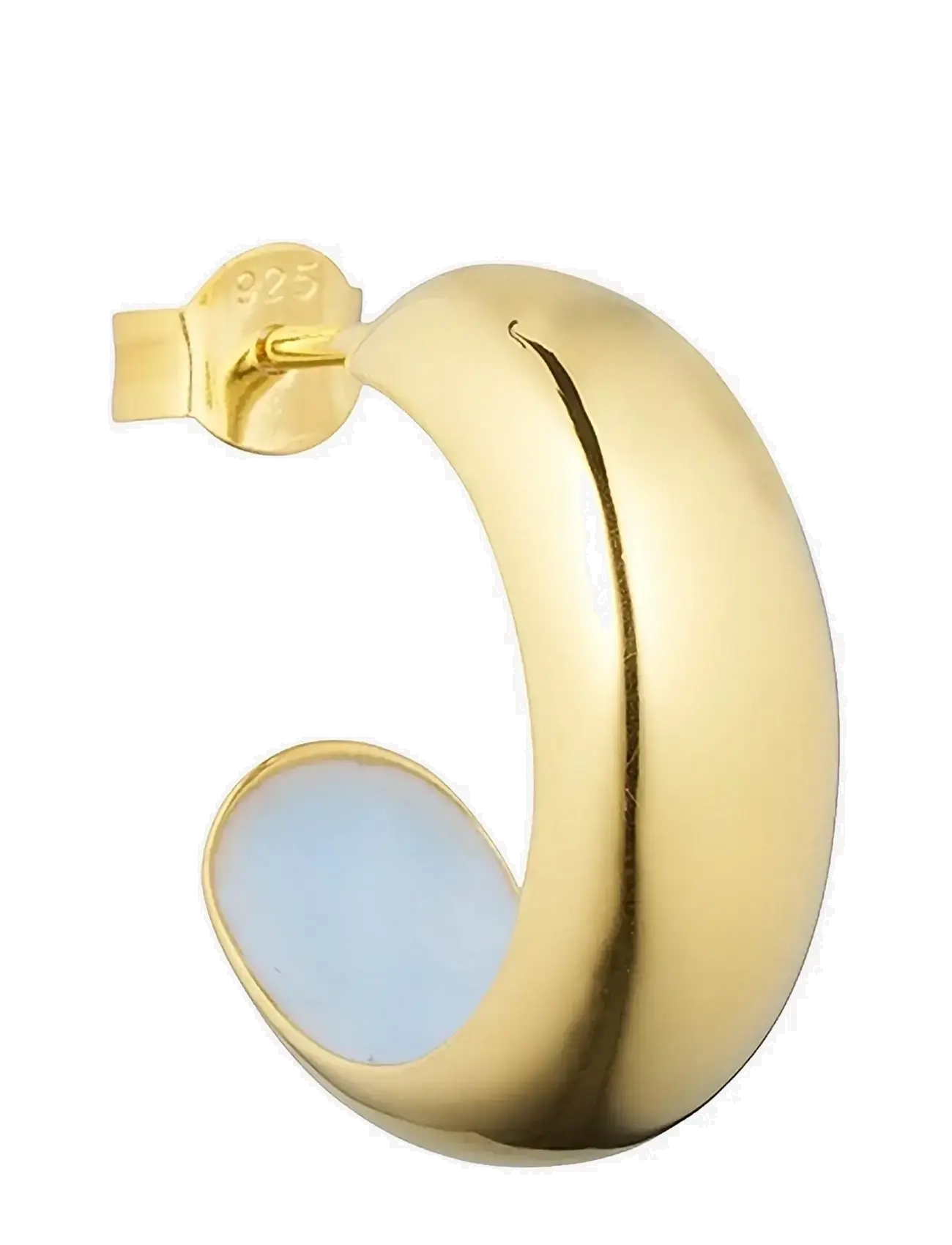 Design Letters Chunky Rainbow Hoop Enamel 8mm Gold plated (1 pcs) - Design Letters - LIGHT BLUE / blue