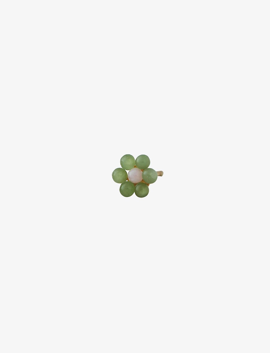 Design Letters - My Flower Earring Stud 7mm Gold 1 pcs - green - 1